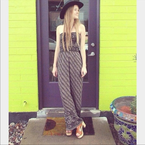 Free People Chic Smocked Wide Leg Halter Jumpsuit - Picture 4 of 16